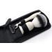 Haryali London Travel Razor Set | Triple Blade & Synthetic Hair Brush | Ivory Cream Handle in Leather Travel Bag - Buy Online on GoSupps.com