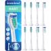 Pack of 8 demirdental hard attachments suitable for Philips Sonicare replacement brushes hard intensive cleaning white HX7038