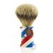 Omega 6735. Beard brush in clay. Tricolor Manico in Resina Barber Pole