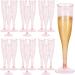 Honeydak 60 Pack Plastic Champagne Flutes Rose Gold Glitter Disposable Champagne Toasting Glasses 6.5 Oz Elegant Clear Plastic Champagne Cups Mimosa Glasses for Wedding New Years Eve Party Supplies