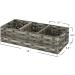Rustic Farmhouse Toilet Paper Storage Basket with 3 Section Holder - Grey Bathroom Organizer - Buy Online on GoSupps.com