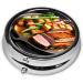 Delicious Grilled Meatround Pill Box | 3 Compartment Travel Organizer | Portable Pill Holder for International Shipping - Buy Online on GoSupps.com