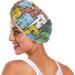 Colorful Cats Hair Towel 2 Pack - Super Absorbent Quick Dry Hair Turbans for Women & Girls - Buy Online on GoSupps.com