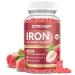 Iron Supplement for Women & Men Gummies Multivitamin Blood Builder Iron Supplement with Folate Vitamin C B12 B6 Zinc for Adults & Kids - Energy Support - Peach Flavor Vegan 60 Gummies Peach 60 Count (Pack of 1)