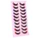 Newcally Colored D Curl Russian Strip Lashes - 10 Pairs Mink Pink & Red Wispy False Eyelashes - Buy Online on GoSupps.com