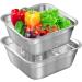 Wash Basin Dish Tub for Kitchen Sink Large Capacity Stainless Steel Basin with Rolled & Wide Edge Stackable Washing Basket for Fruit Kitchen No Drain Hole - Buy Online on GoSupps.com