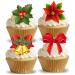 Pre-cut Edible Christmas Decorations Rice/Wafer Paper Cupcake Cake Dessert Toppers Winter Holiday Season Decorations