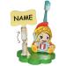 alle-meine.de GmbH toothbrush holder/tooth cleaning clock - knight including name - with hourglass + toothbrush - made of wood - bathroom bathroom children's toothbrush/boys - knightly castle - for children .. by name