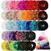 45 Colorful Elastic Hair Ties - Rubber Bands & Scrunchies for Girls & Women - Perfect Ponytail Accessories - Buy Online on GoSupps.com
