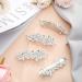Wedding Hair Clips - 4 Pcs Rhinestone Crystal Leaf Barrettes for Bride Women Girls (Silver) - Buy Online on GoSupps.com