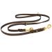 Copcopet-fat leather line for dogs-3-way adjustable dog leash made of soft leather with carabiners & fittings made of brass-braided leash 100% handmade in germany (5 m x 18mm | brown) 5 m x 18 mm brown