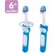 MAM Baby's Brush Set (2 Training Toothbrushes 1 Safety Shield) Baby Toothbrushes with Brushy the Bear Interactive App For Boy 5+ Months Blue - Buy Online on GoSupps.com