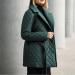 Women's Lightweight Diamond Quilted Jacket Coat with Tie Waist Belt Lapel Button Fall Winter Outerwear Pockets Green#6 Large - Buy Online on GoSupps.com