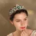 Didder Baroque Vintage Tiara - Green Crystal Crown for Women - Royal Gold Headband for Bridal, Wedding, Prom, Birthday Party - Buy Online on GoSupps.com