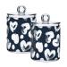 GAIREG Qtip Dispenser with White Hearts on Blue Apothecary Jars Bathroom Toothbrush 2 Pack White Hearts on Blue 2 Pack