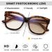 Jim Halo Blue Light Blocking Glasses for Women - Oversized Square Metal Turtle Frame - Photochromic Clearly in Brown - Buy Online on GoSupps.com