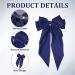 Blue Hair Bow Big Hair Bows for Women Solid Color Bow Hair Clips with Long Ribbon French Blue Bow Hair Clip Soft Satin Silky Hair Bows Cute Gifts for Women Girls (Navy Blue) - Buy Online on GoSupps.com