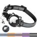 Agoumlux Airtag Cat neck band reflective cat collar with bell adjustable safety buckle bright breakaway girl young cat neck black XS (17.5-23 cm) XS (17.5-23 cm) black