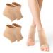 Wllhyf 2 pair of ventilated moisturizing gel socks soft moisturizing toe spa socks for foot care open toe socks for dry hard cracked skin Skincolor