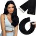 Youngsee injected tape extensions real hair black 60cm real hair extensions tape black virgin tape in extensions real hair smooth tape real hair extensions black skin weft 5pcs 12.5g #1 60 cm 5 pcs virgin- #1