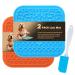 Lick Mat for Dogs Slow Feeder Licking Mat Anxiety Relief Lick Pad with Suction Cups for Peanut Butter Food Treats Yogurt, Pets Bathing Grooming Training Calming Mat 2 Pieces