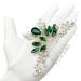 PRETTYLIFE Bridal Crystal Hair Comb - Green Rhinestone Hair Piece for Women and Girls - Buy Online on GoSupps.com
