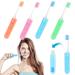 Foldable toothbrush portable travel toothbrush foldable mini toothbrush soft manual toothbrush set for adults children hiking camping (orange red blue green)