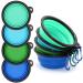 4 Pack Dog Bowls Collapsible,Portable and Foldable Pet Travel Bowls for Dogs Cats Feeding Water Bowl Dish,with Carabiners Blue+Green+light Blue+light Green