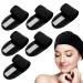TSHAOUN 6 pieces of spa-headband make-up hair straps sports yoga shower face adjustable stretch towel with magical adhesive tape (black)