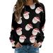 Women's Christmas Sweatshirts Cute Snowman Penguin Print O-Neck Raglan Top Shirt Pullover Comfy Warm Xmas Jumper Winter Long Sleeve Tops Loose Tunic Top Sweaters Z38-black XL