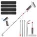 Window Squeegee 75 Inch Water Spray Window Cleaner Anti-Scratch Window Washer Equipment with 4 Poles and 4 Scrubbing Clothes for Cleaning Mirror Shower Glass High Window Car CA