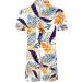 HOKCUS Men's Summer Tropical Flower Print Hawaiian Shirt & Shorts Set - Green, Large - Buy Online on GoSupps.com