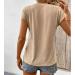 BiJerou Women's V-Neck T-Shirt - Solid Color Short Sleeve Summer Blouse in Khaki M | Casual Fashion Top for Women - Buy Online on GoSupps.com