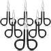 6 Pieces Tweezers Scissor Handle Straight Tip Scissor Shaped Eyebrows Tweezers for Hair Plucker Remover Facial Hair Eyebrows Care (Black)