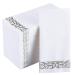 JOLLY CHEF 100 Disposable Hand Towels, Soft and Absorbent Line-Feel Dinner Napkin, Elegant Decorative Paper Guest Towels for Kitchen, Bathroom,Weddings,Parties, Silver and White 100 Silver
