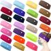 WILLBOND 24 Pieces Button Headband Non-slip Elastic Ear Protection Holder Headband Stretchy Yoga Sports Hairband Headwrap with Button for Men Women  Assorted 24 Colors