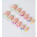 Hzacye 24 Pcs Short Press on Nails - Colorful French Design with Glossy Finish | Fake Nails for Women and Girls - Buy Online on GoSupps.com