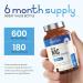 NAC (N Acetyl Cysteine) 600mg 180 Capsules - 6 Month Supply | Vegan Amino Acid L-Cysteine | Supports Respiratory System and Antioxidant Glutathione | Bioavailable Formula by VitaBright - Buy Online on GoSupps.com