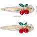ETHZZLE Chic Cherry Crystal Hairpin - Set of 2 - Stylish Hair Accessory for Women - Sparkling Silver Metal Barrettes for - Hair Clips with Fruit Design - Elegant Crystal Hair Accessories - Buy Online on GoSupps.com