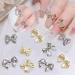 Bow Nail Charms 60PCS Gold Silver Metal Nail Art Bows Bowknot Bow Tie Nail Gems Alloy Nail Art Decorations Supplies for Women Girls Manicure Design DIY Crafts (B Gold & Silver) - Buy Online on GoSupps.com
