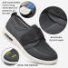 Men's Extra Wide Diabetic Slippers with Adjustable Closures Breathable Mesh Walking Sneakers for Arthritis & Swollen Feet | Black/Gray, Size 11.5 - Buy Online on GoSupps.com