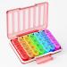 Zoksi Waterproof Pill Boxes 7 Day 4 Times a Day Weekly Pill Box Organiser Daily Tablet Organiser 4 Compartments Medicine Organiser with 28 Compartments for Medication & Vitamins (Pink)