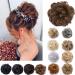 Scrunchy Scrunchie Hair Bun Updo Ponytail Hairpiece Curly Messy Donut Chignons -Ash Brown 25g 25 g Ash Brown