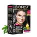 BIONDA Professional permanent hair color Color Cream 1 black 200ml double pack keratin & moringa care longlasting intense color with shine 100 gray hair coverage