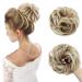 Tess hair part with rubber band 55g lured hair tie with hair honeyblond/light light blonde large bun hair part Haardutt Synthetic hair extension for women girls 55 g honeyblond/light light blonde