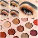 Neutral Eyeshadow Palette - Rose Gold Smokey Red Brown Highly Pigmented Matte Shimmer and Metallic 15 Colors Eye Shadow Pallet - DE LANCI Professional Warm Natural Tone Bronze Eyeshadow For Beginners - Buy Online on GoSupps.com