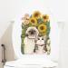 Sunflower and Super Cute Cat Bathroom Toilet Seat Lid Cover Decals Stickers PVC Sticker Removable Self-Adhesive Restroom Decor Art Decoration (Sunflower and Super Cute Cat)