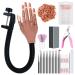 Saviland Practice Hand for Acrylic Nails, Flexible Moveable Fake Manicure Trainng Hand Nail Kit for Beginners with Nail Tips, Nail Glue, Nail Clipper, Nail Art Brushes, Nail Files, Home DIY Nail Practice Hand