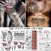 Halloween Temporary Tattoos Stickers - 5 Large Sheets for Women Men Kids | Halloween Cosplay Makeup Fake Tattoos | Costume Accessories & Party Supplies - Buy Online on GoSupps.com