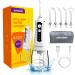 Cordless Water Dental Flosser Picks for Teeth - Portable and Rechargeable Oral Irrigator with 300ML Tank 4 Modes 5 Replaceable Tips- Waterproof Powerful Battery for Travel Home (White)